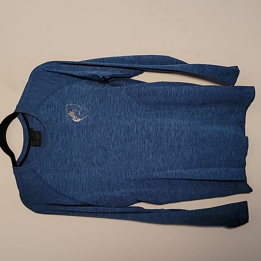 Alphalete heathered blue mens long sleeve tee Sz S